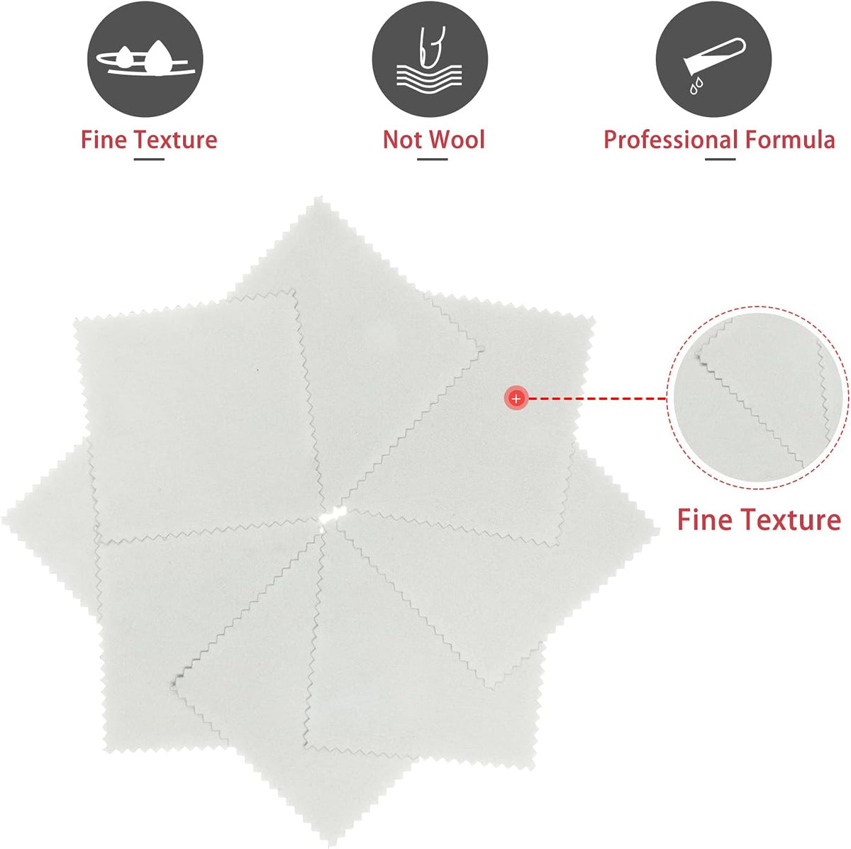 CATIFLIN 100pcs Jewelry Cleaning Cloth, Silver Polishing Cloth Individually Wrapped, Small Jewelry