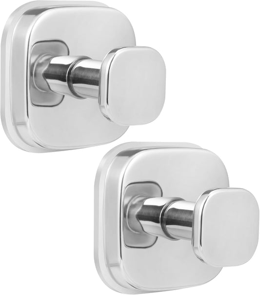 Suction Cup Hooks for Shower - Reusable No-Drill Mounting - Hooks for Towels, Robes & Loofah on