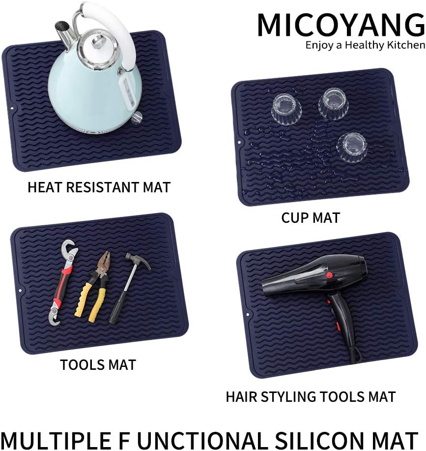 Silicone Dish Drying Mat for Multiple Usage,Easy clean,Eco-friendly,Heat-resistant Silicone Mat for
