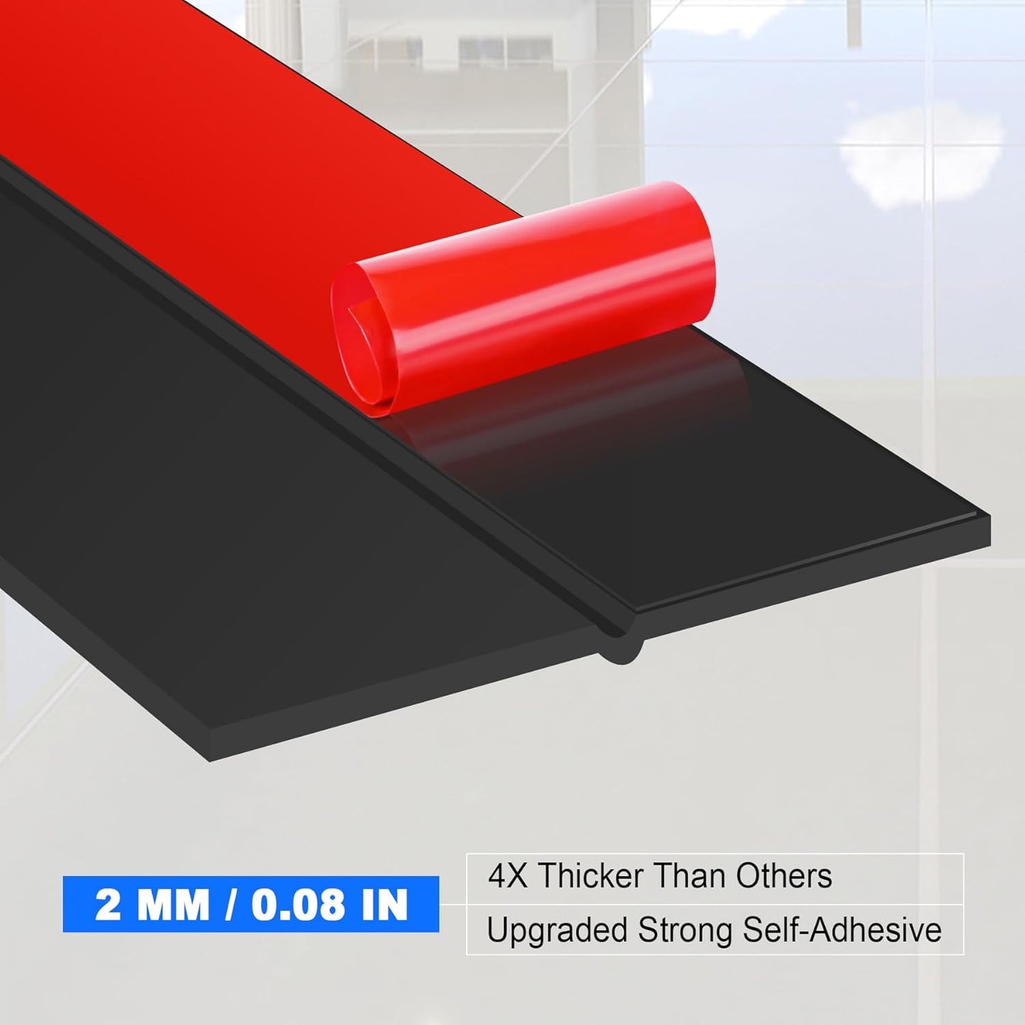ToLanbbt Weather Stripping Silicone Door Seal Strip 1 in x 20 ft Door Draft Stopper Self Adhesive