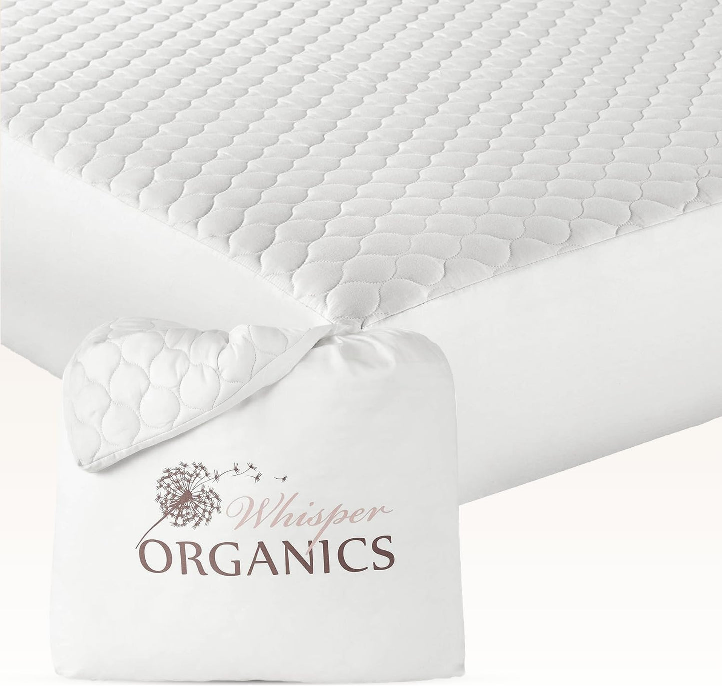 100% Cotton Organic Mattress Pad - Breathable & Cooling Mattress Protector Twin XL Size - Premium