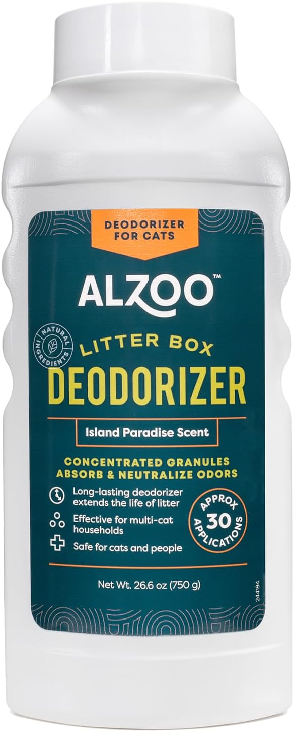 ALZOO Cat Litter Deodorizer, Concentrated Granules Absorb & Help Neutralize Odors, 100% Plant-Based