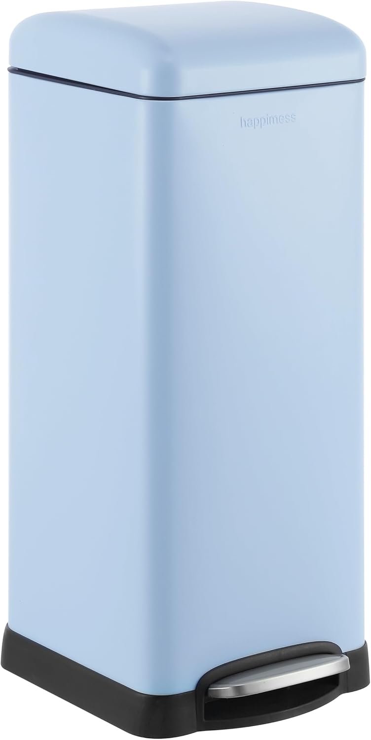 happimess HPM1007I Betty Retro 8-Gallon Step-Open Trash Can, Fingerprint Resistant, Modern