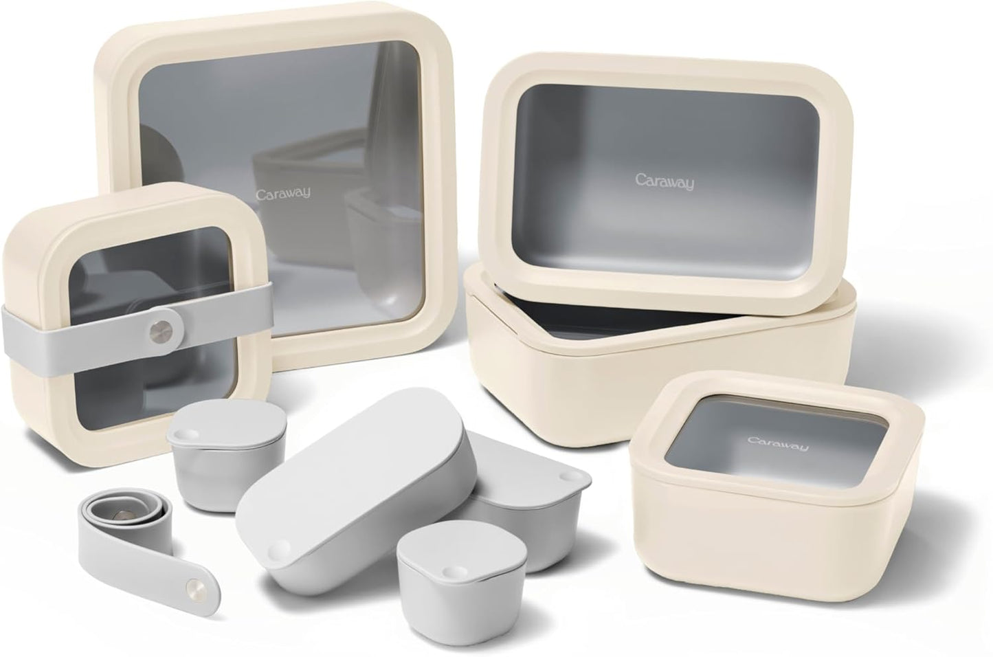 Caraway 14pc Glass Food Storage Container Set - Easy to Store, Non Toxic Lunch Box - with Glass