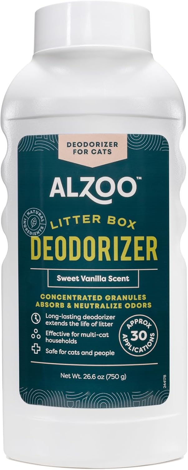 ALZOO Cat Litter Deodorizer, Concentrated Granules Absorb & Help Neutralize Odors, Mineral-Based