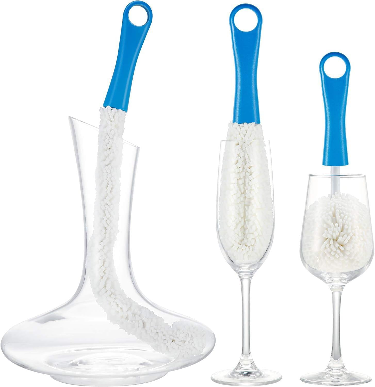 Wine Decanter Drying Stand with Cleaning Brush,Wine Decanter Drying Rack Holder with Rubber Coated