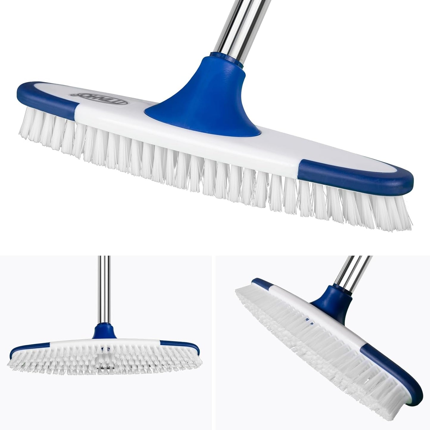ITTAHO Floor Scrub Brush with Long Handle - 53" Deck & Grout Cleaner Brush Set for Tile, Marble