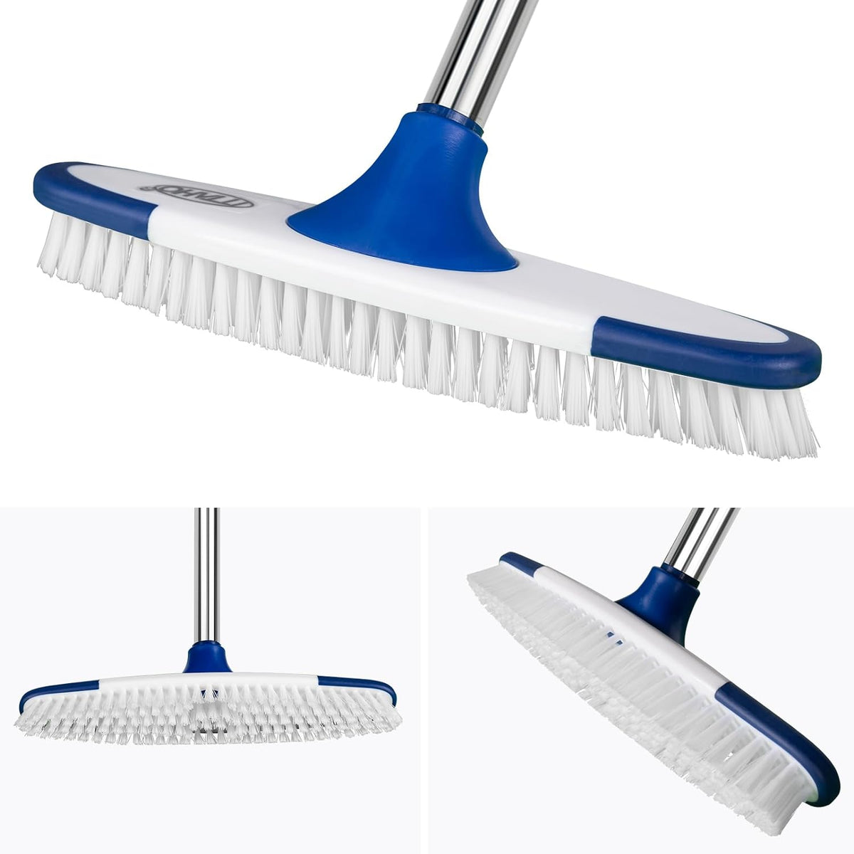 ITTAHO Floor Scrub Brush with Long Handle - 53" Deck & Grout Cleaner Brush Set for Tile, Marble