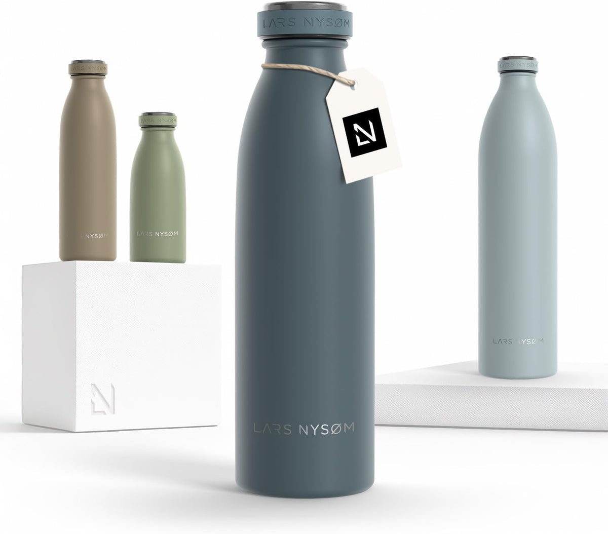 LARS NYSØM Stainless Steel Insulated Water Bottle 12oz 17oz 25oz 34oz 51oz | Insulated Thermo Flask