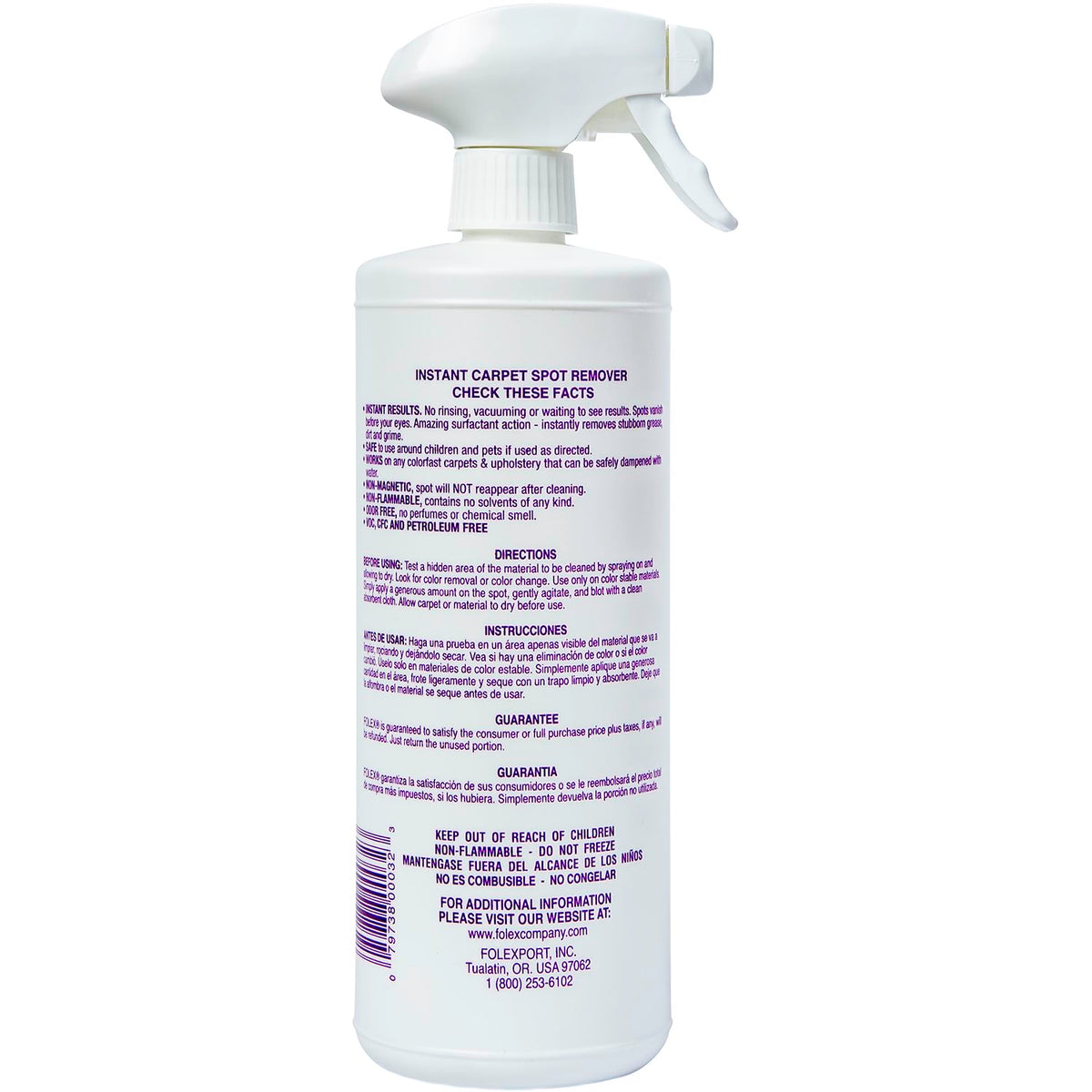 FOLEX Instant Carpet Spot Remover 32 oz – Powerful Stain Remover for Carpets, Upholstery & Rugs