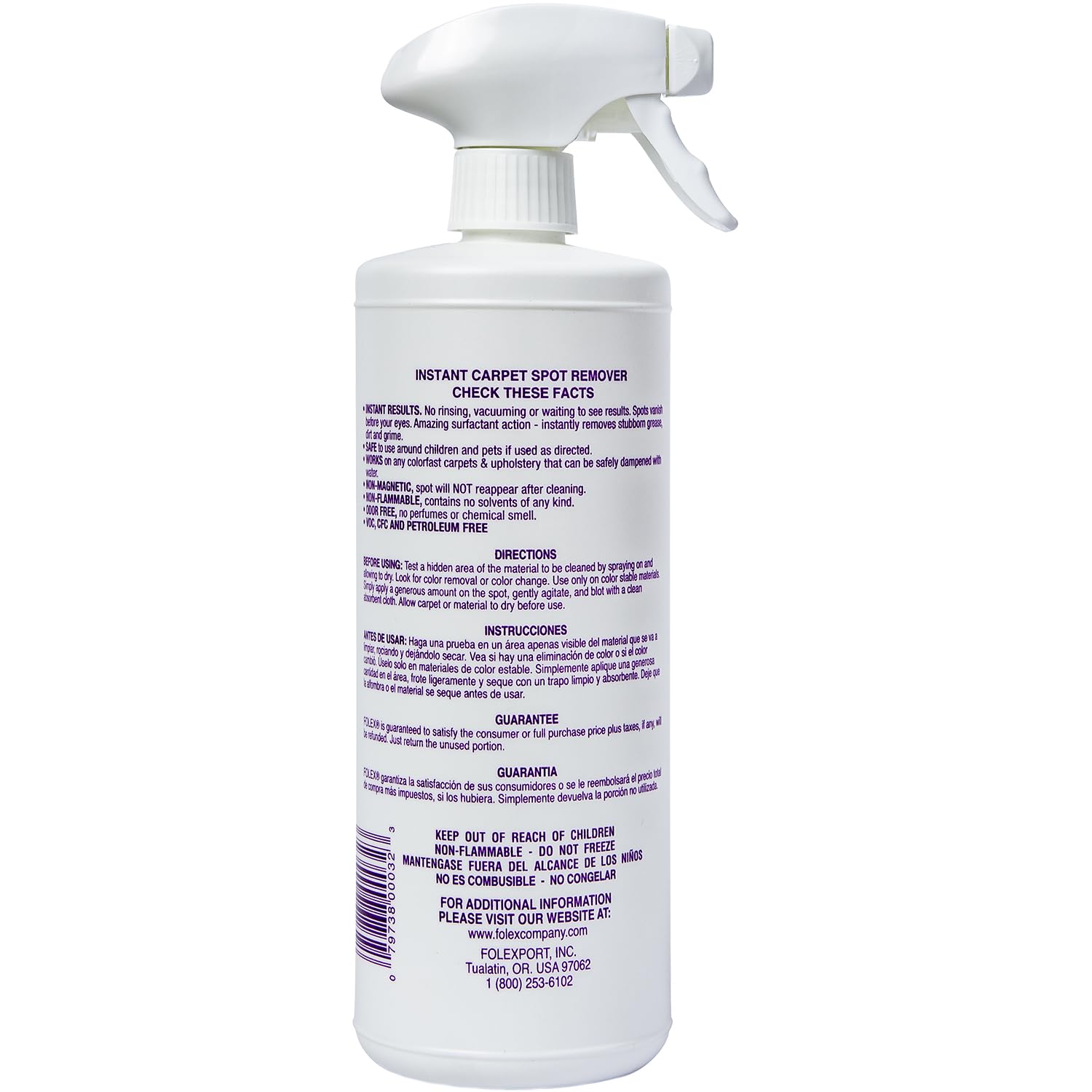 FOLEX Instant Carpet Spot Remover 32 oz – Powerful Stain Remover for Carpets, Upholstery & Rugs