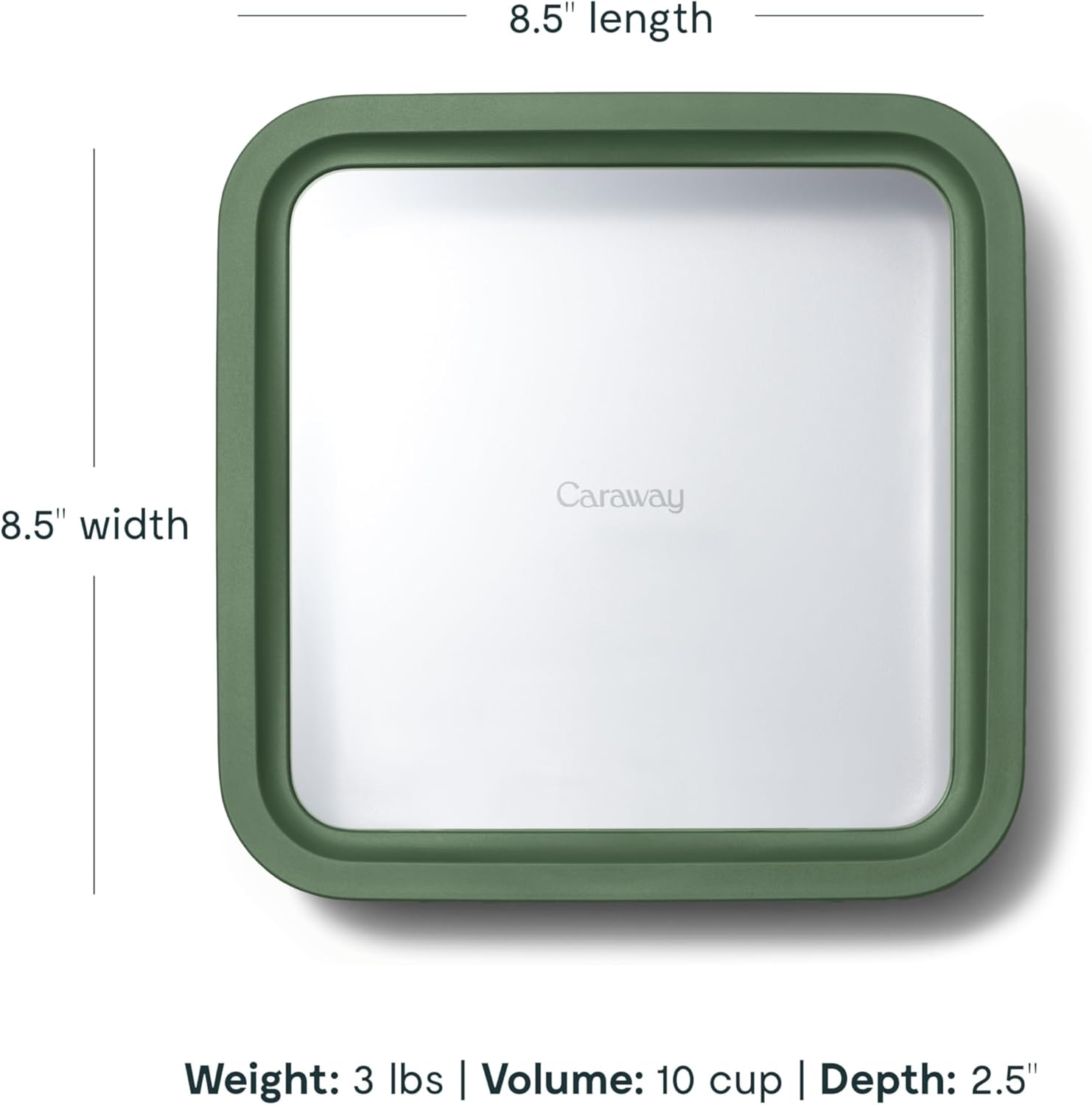 Caraway 6pc Glass Food Storage Set – 10 Cup Food Containers (6) - Ceramic Coated - Non Toxic, Non