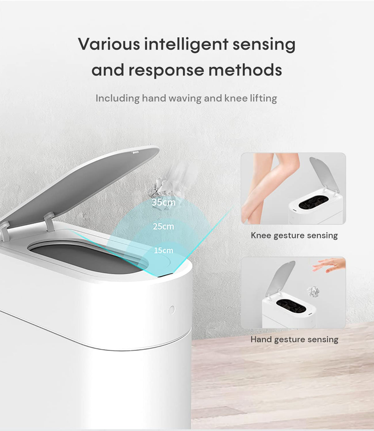 TOWNEW T3 Slim Automatic Infrared Motion Sensor Trash Can with Lid, Self Sealing & Changing