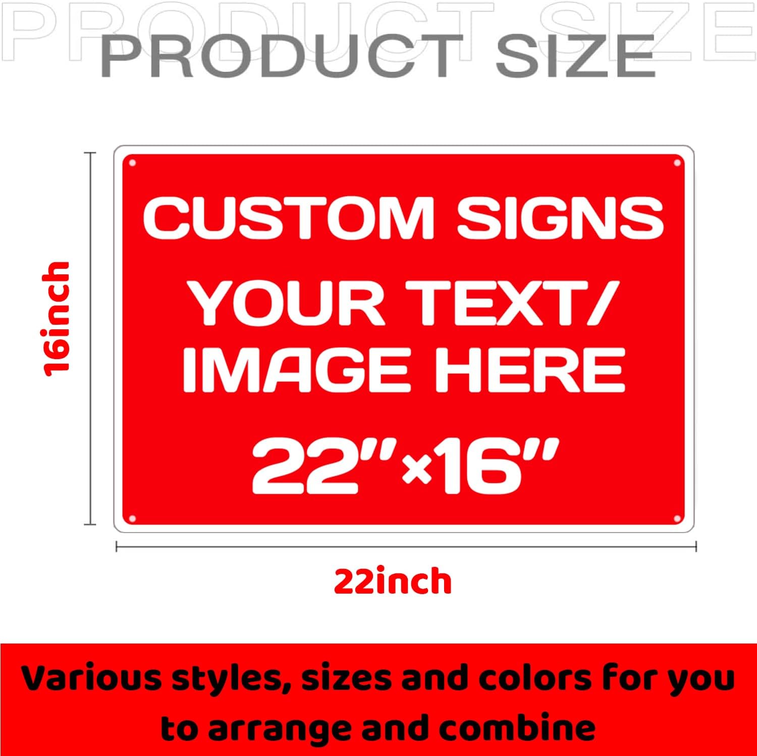 Personalized Aluminum Weatherproof Metal Sign - Multiple Sizes, Custom Text and Picture - Hazard