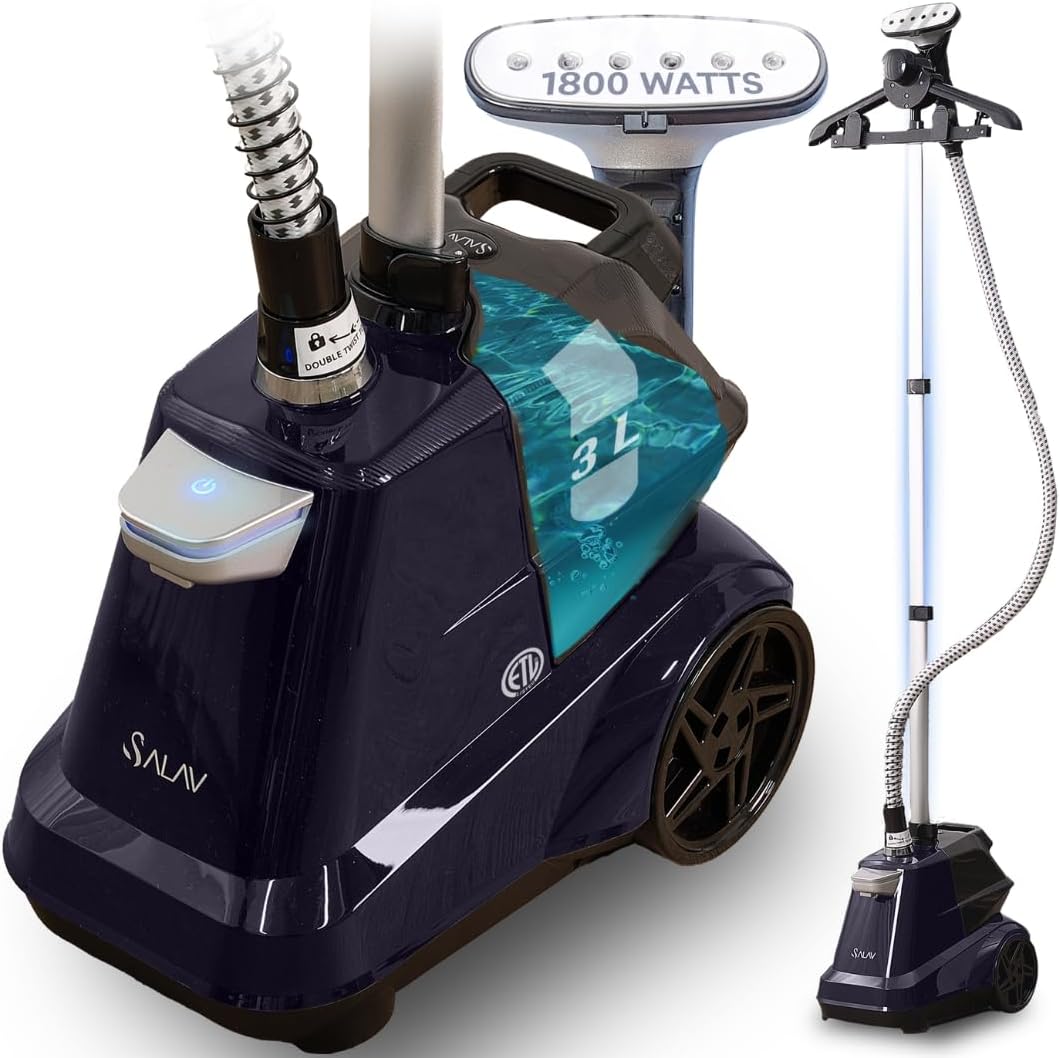 SALAV Heavy Duty Commercial Full-Size Garment Steamer with Foot Pedals and Extra Large 3L (101.5
