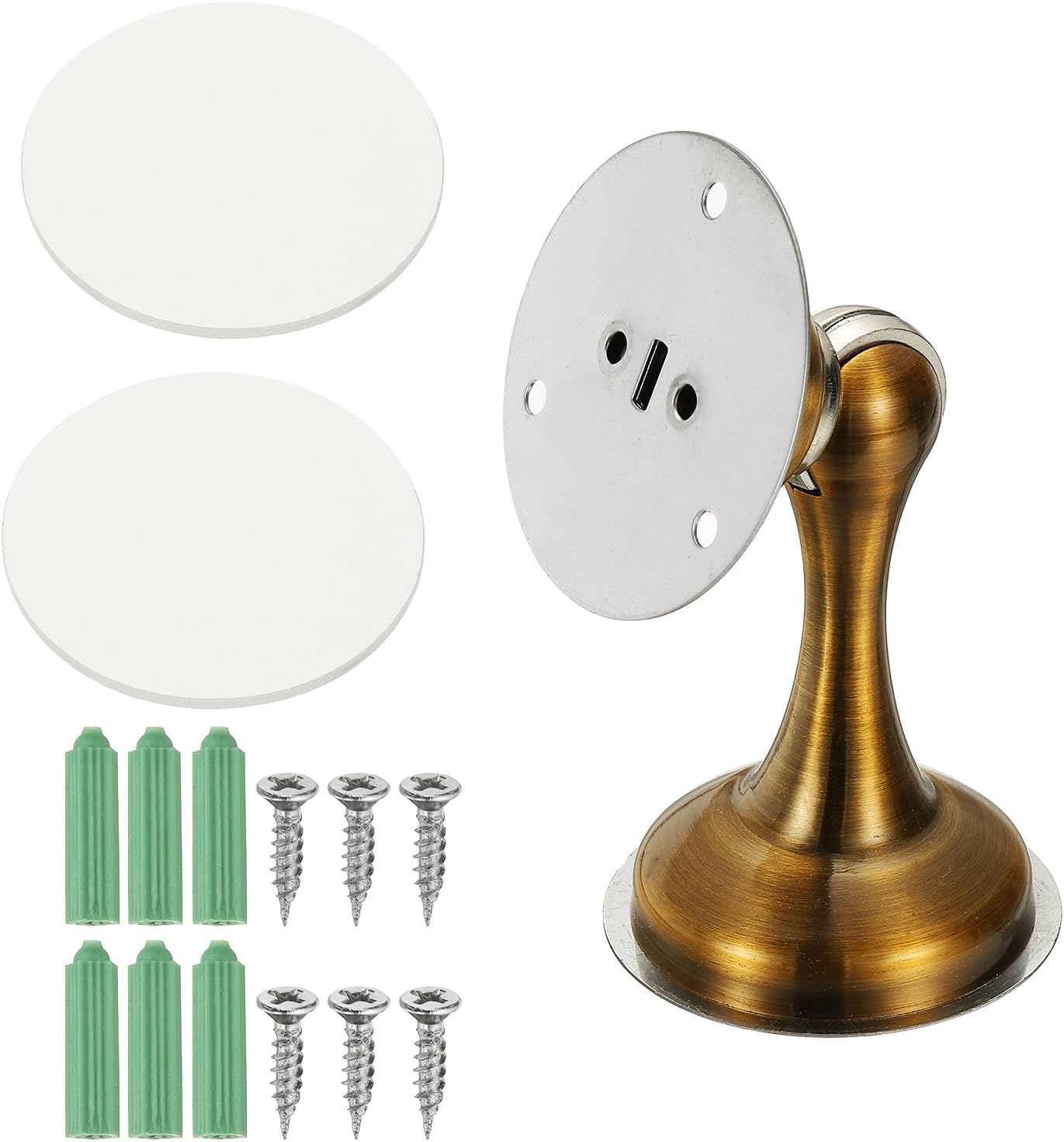 uxcell Magnetic Door Stopper, Stainless Steel Heavy Duty Door Holder, No Drilling Doors Knob Wall