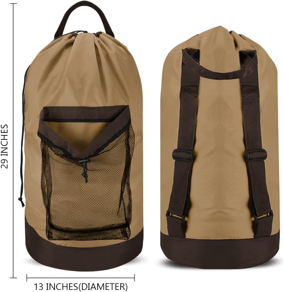 Dalykate Backpack Laundry Bag, Laundry Backpack with Shoulder Straps and Mesh Pocket Durable Nylon