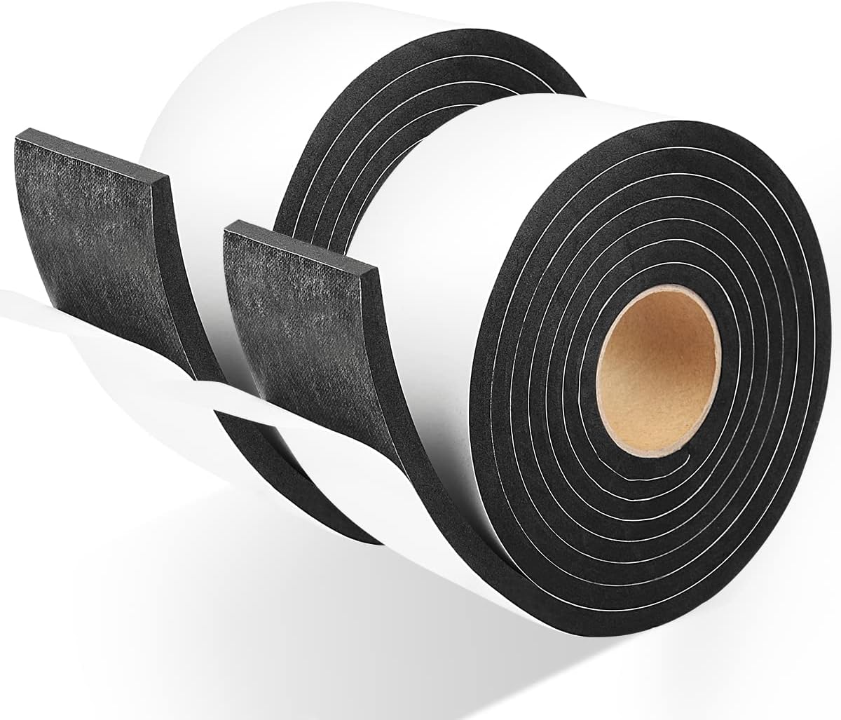 2 Rolls Seal Foam Tape, 2'' W x 1/4'' T Weather Stripping Close Cell Door Sealer, Single Sided