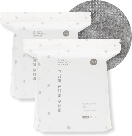 DEARCUS Gray One Day Scrubber - No Odor Dishcloths for Washing Utensils, Cookware, & Cooktop