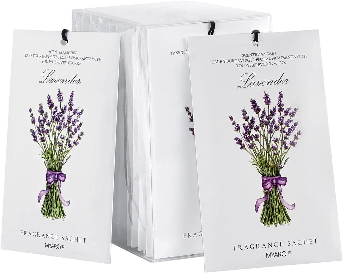 MYARO 12 Packs Lavender Scented Sachets Air Freshener for Drawer and Closet, Long-Lasting Sachets