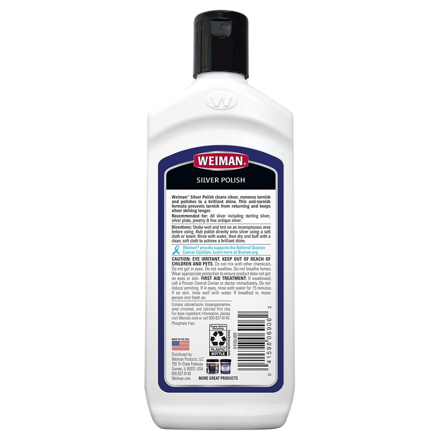 Weiman Silver Cleaner and Polish - 8 Ounce with Polishing Cloth - Ammonia Free - Polish Silver
