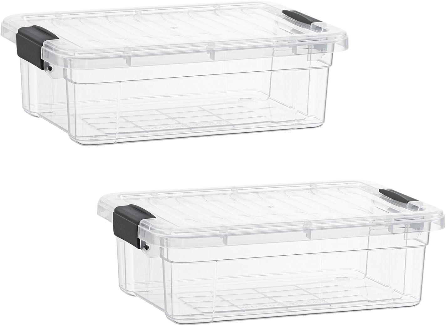 Superio Clear Storage Bins with Lids, Stackable Storage Box with Latches and Handles, Extra Small