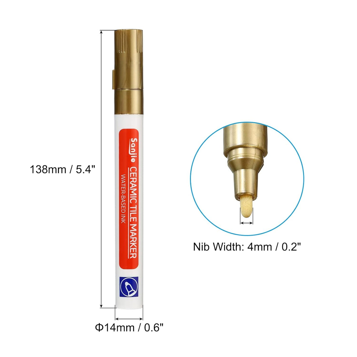 PATIKIL Grout Pen, 4 Pack Golden Tile Marker Waterproof Grout Sealer Pen Tile Repair Pens Paint