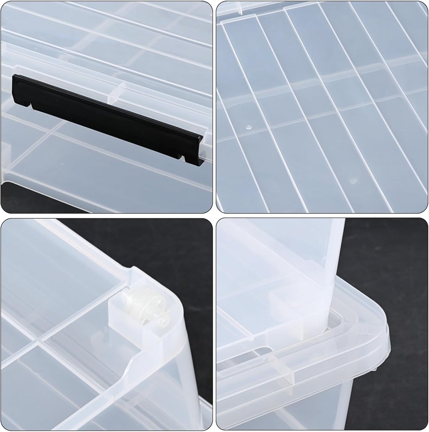 40 Quart Under Bed Plastic Storage Bins with Wheels, 3 Packs Clear Large Storage Container Box with