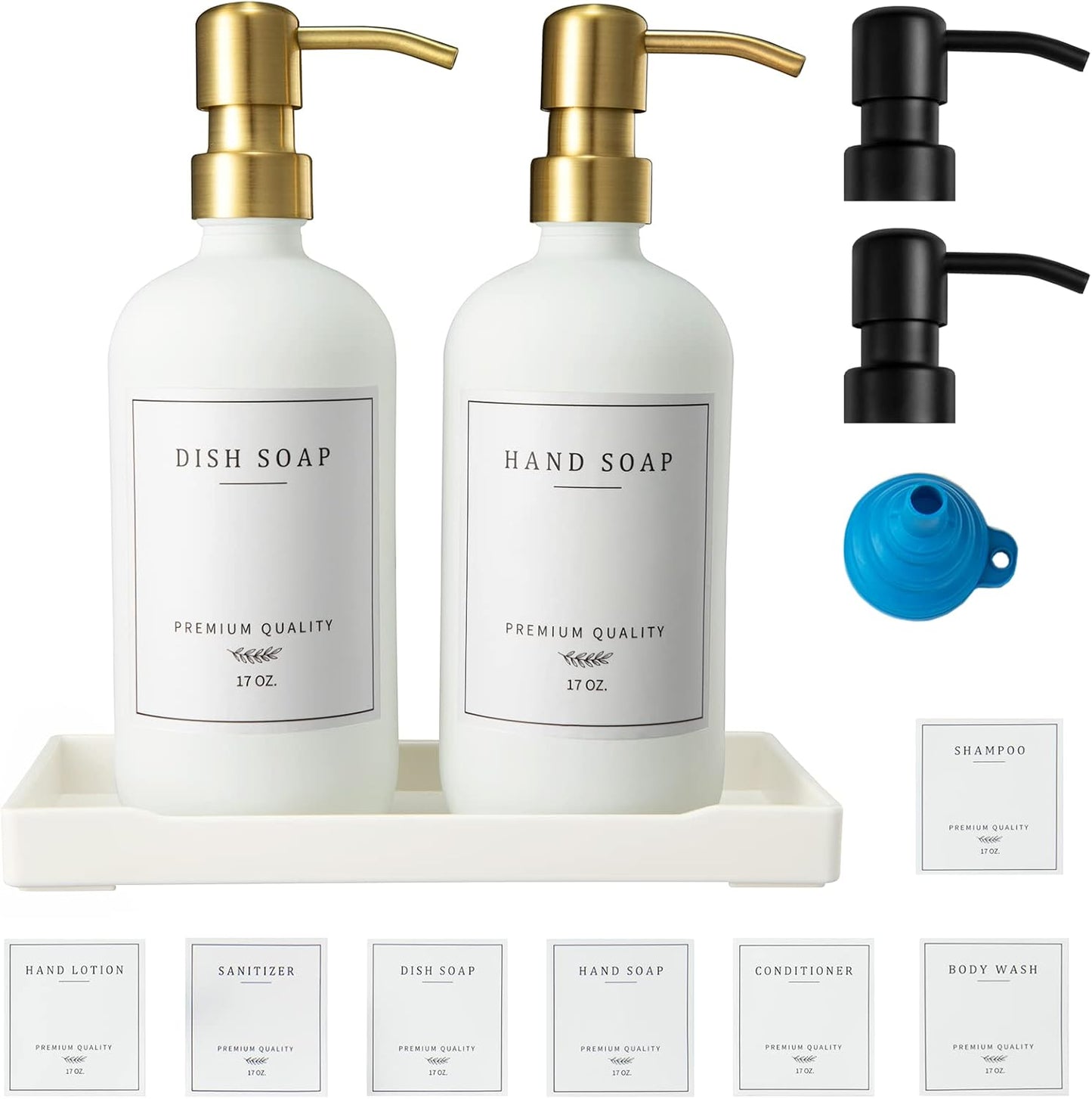 Glass Soap Dispenser for Kitchen Sink,Farmhouse Kitchen Dish Soap Dispenser&Hand Soap Dispenser