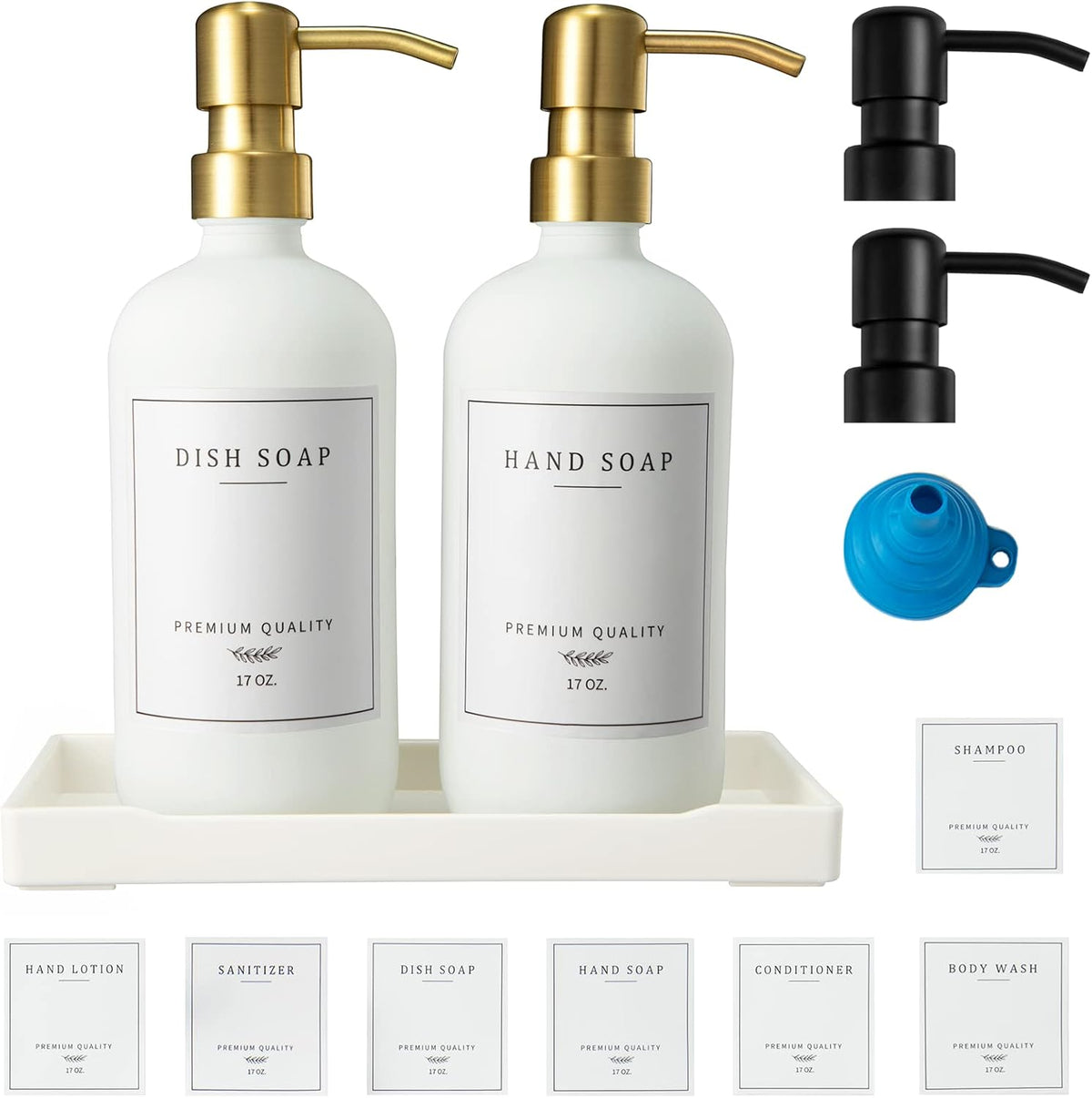 Glass Soap Dispenser for Kitchen Sink,Farmhouse Kitchen Dish Soap Dispenser&Hand Soap Dispenser
