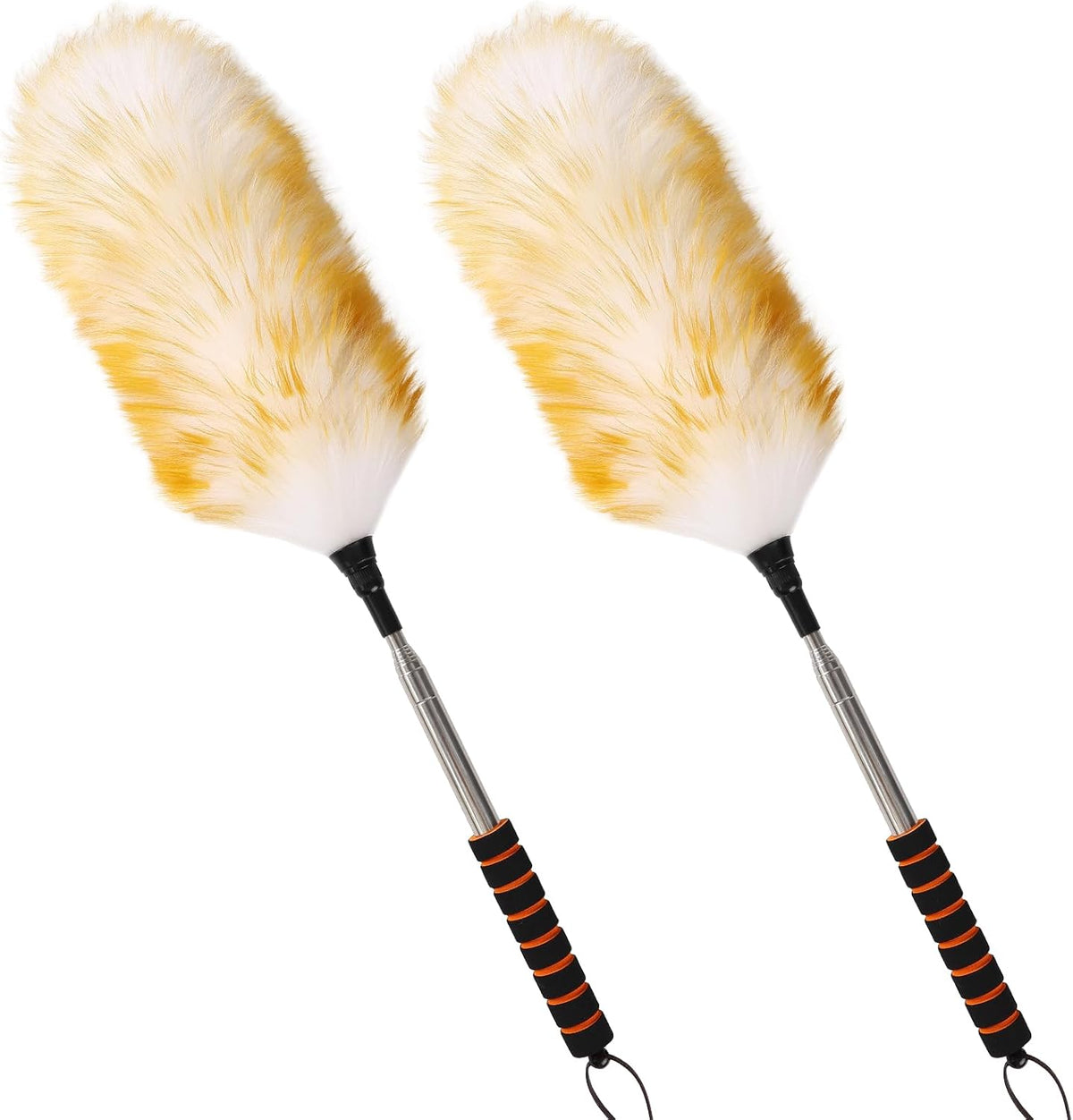 Extendable Lambswool Duster 25-64" Retractable Telescopic Handle Removable Head Multi-Surface