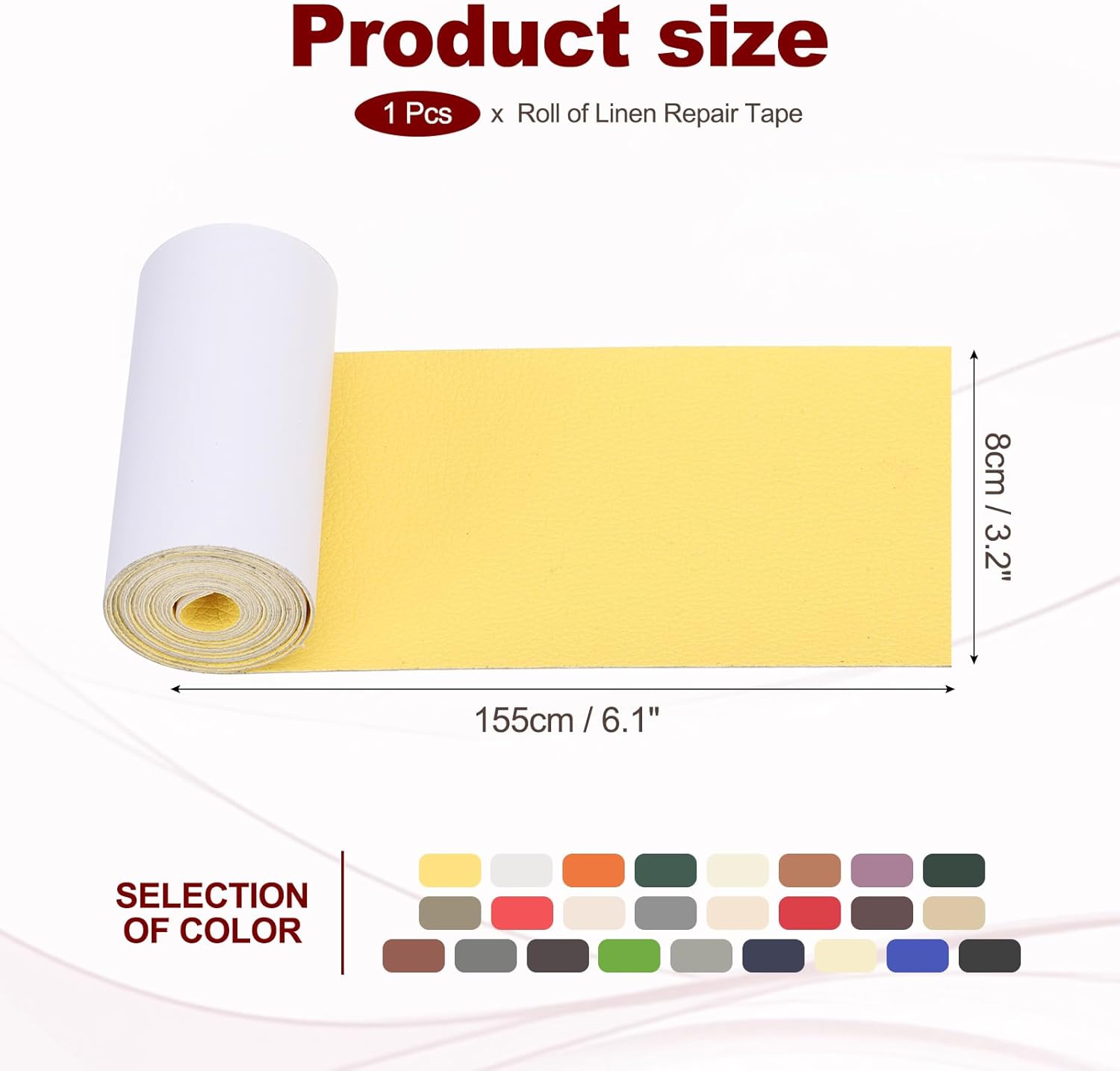 PATIKIL Leather Patches Tape for Furniture, 3.2 x 61 Inch Self Adhesive Vinyl Leather Repair Kit