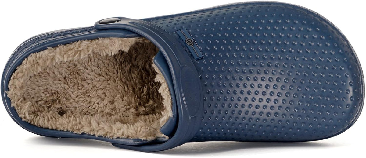 Womens Mens Fur Lined Clogs Waterproof Garden Shoes Winter Warm Fleece Lining Fuzzy House Home