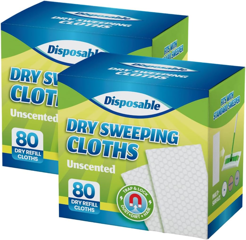 Dry Sweeping Cloths Disposable Mop Refills Floor Dust Mop Pad, Floor Cloth Refills for Swiffer