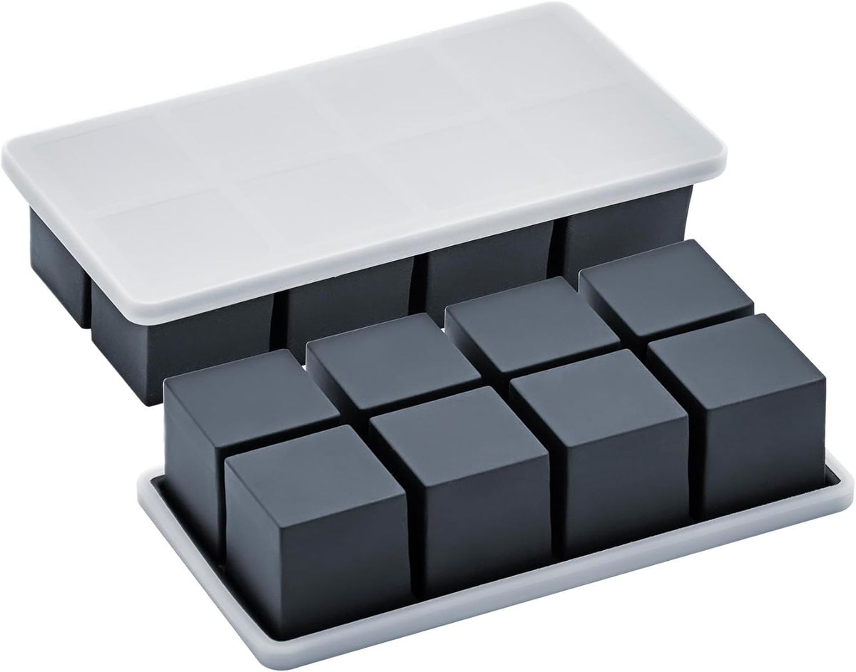 Bangp Large Ice Cube Tray for Whiskey (2 Pack),Metal Reinforced Frame Big Ice Cube Molds,Large