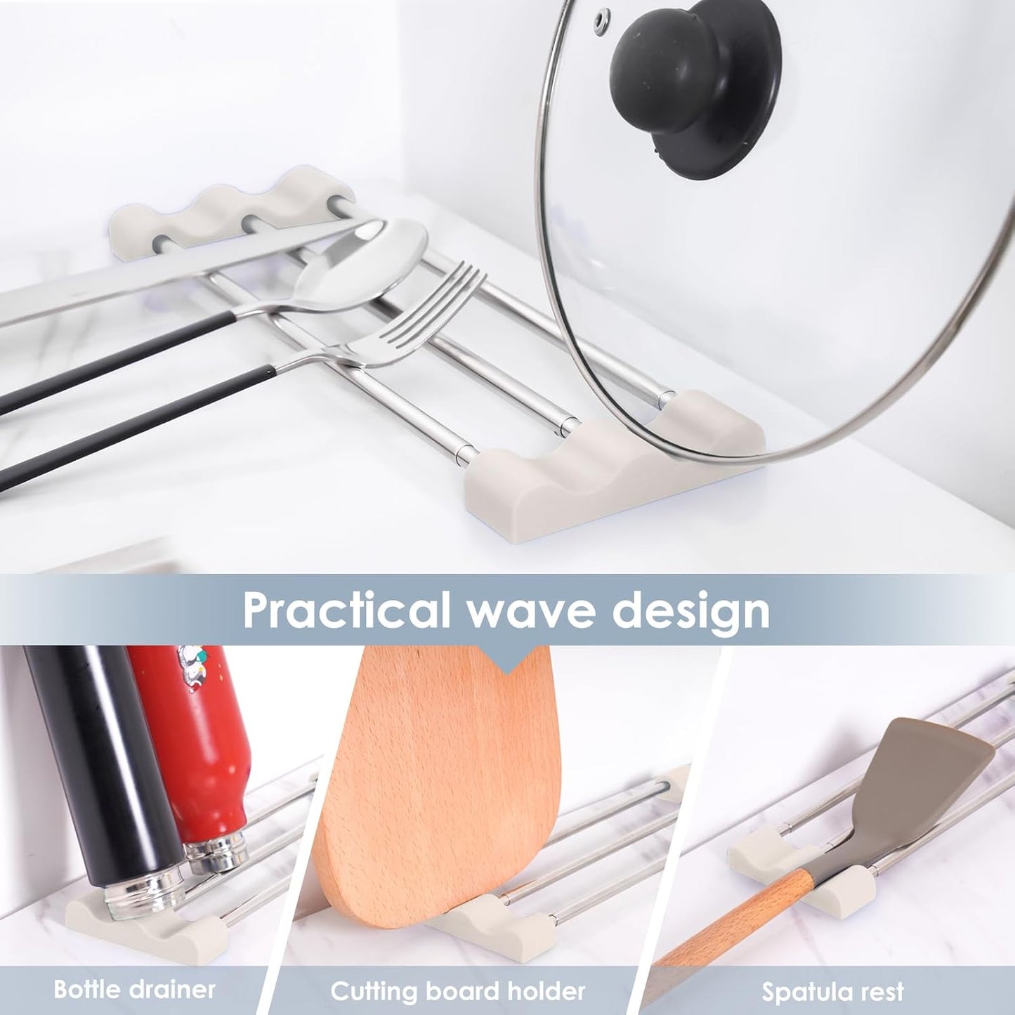 Tomorotec Adjustable Over-The-Sink Kitchen Rack for Dishcloths, Sponges, Bottles and Brushes