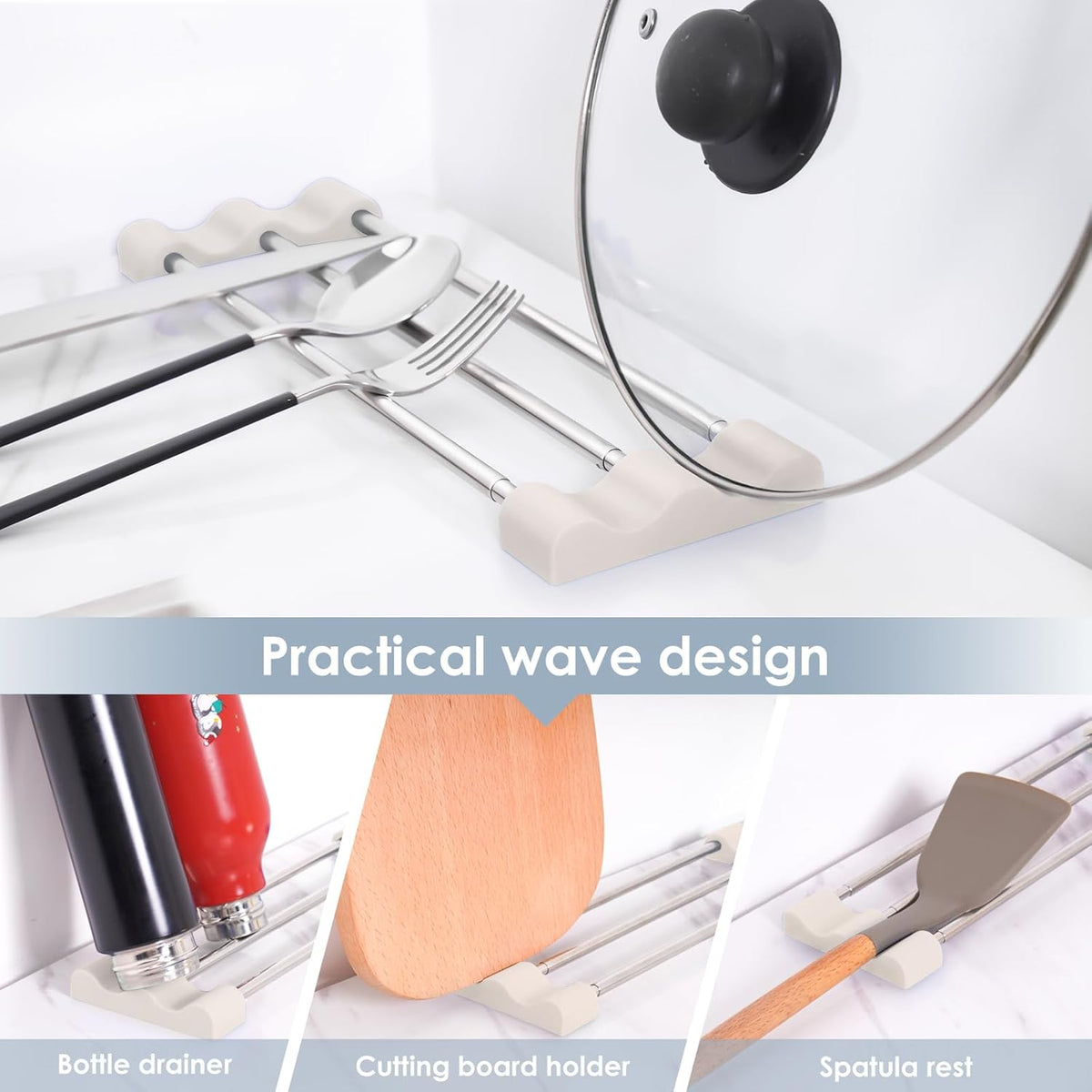 Tomorotec Adjustable Over-The-Sink Kitchen Rack for Dishcloths, Sponges, Bottles and Brushes