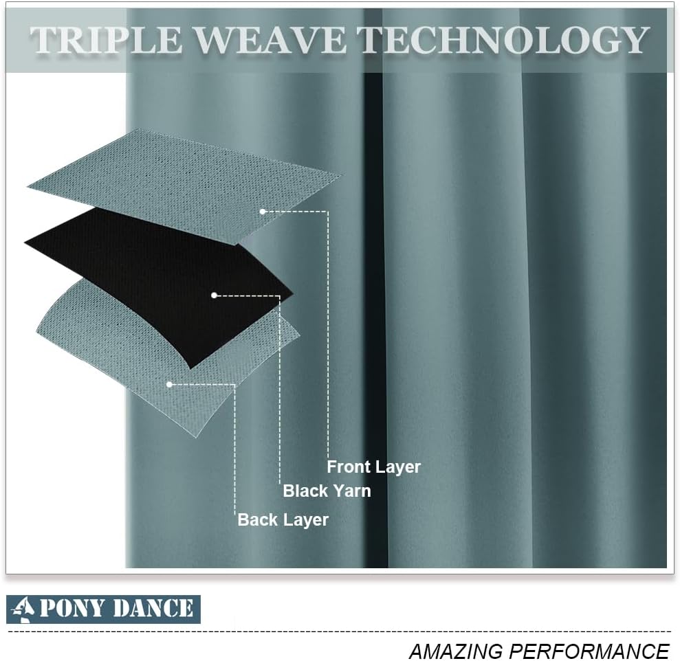PONY DANCE Small Curtains Blackout, Privacy Energy Efficiency Mini Curtains for Kids Bedroom RV