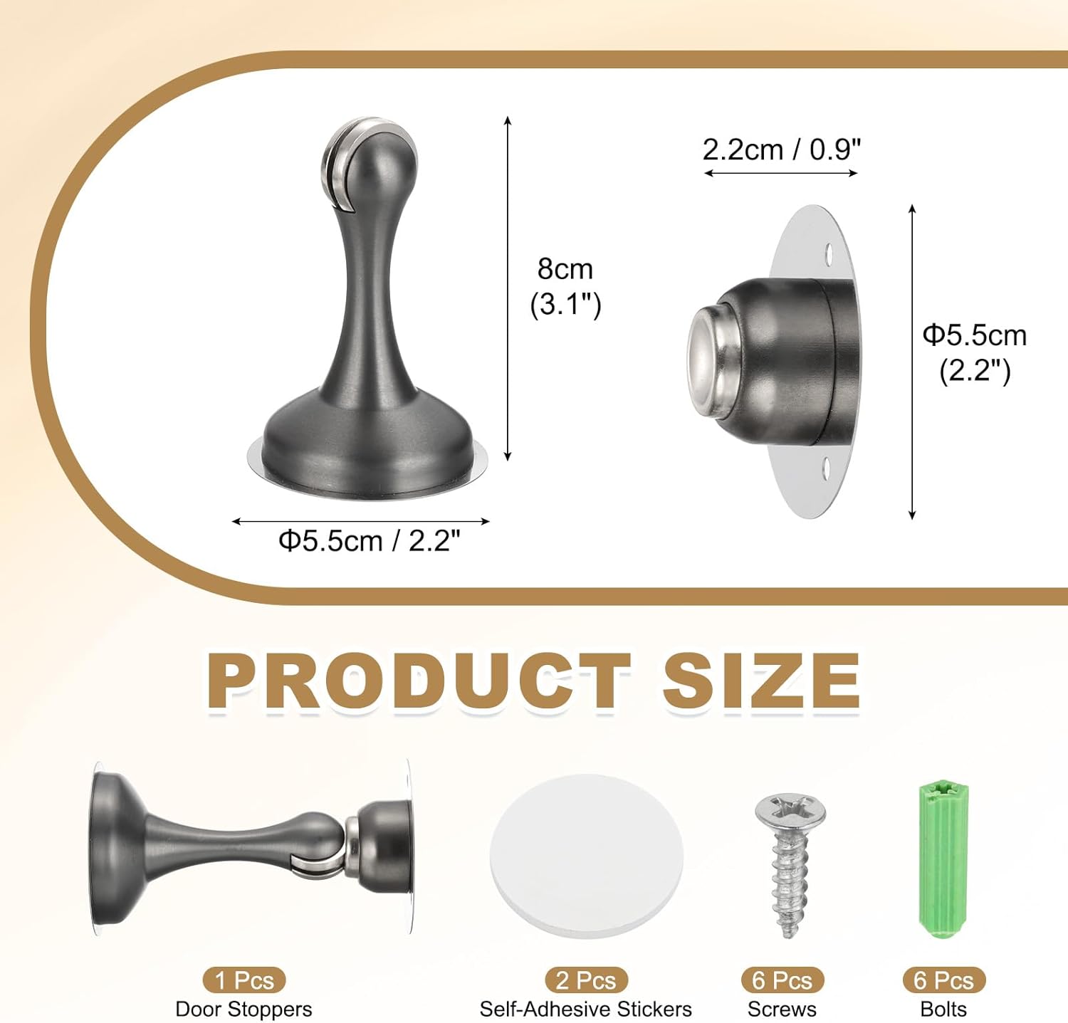 MECCANIXITY Magnetic Door Stoppers Stainless Steel Door Stops, Wall Floor Mounted Doors Holder Keep