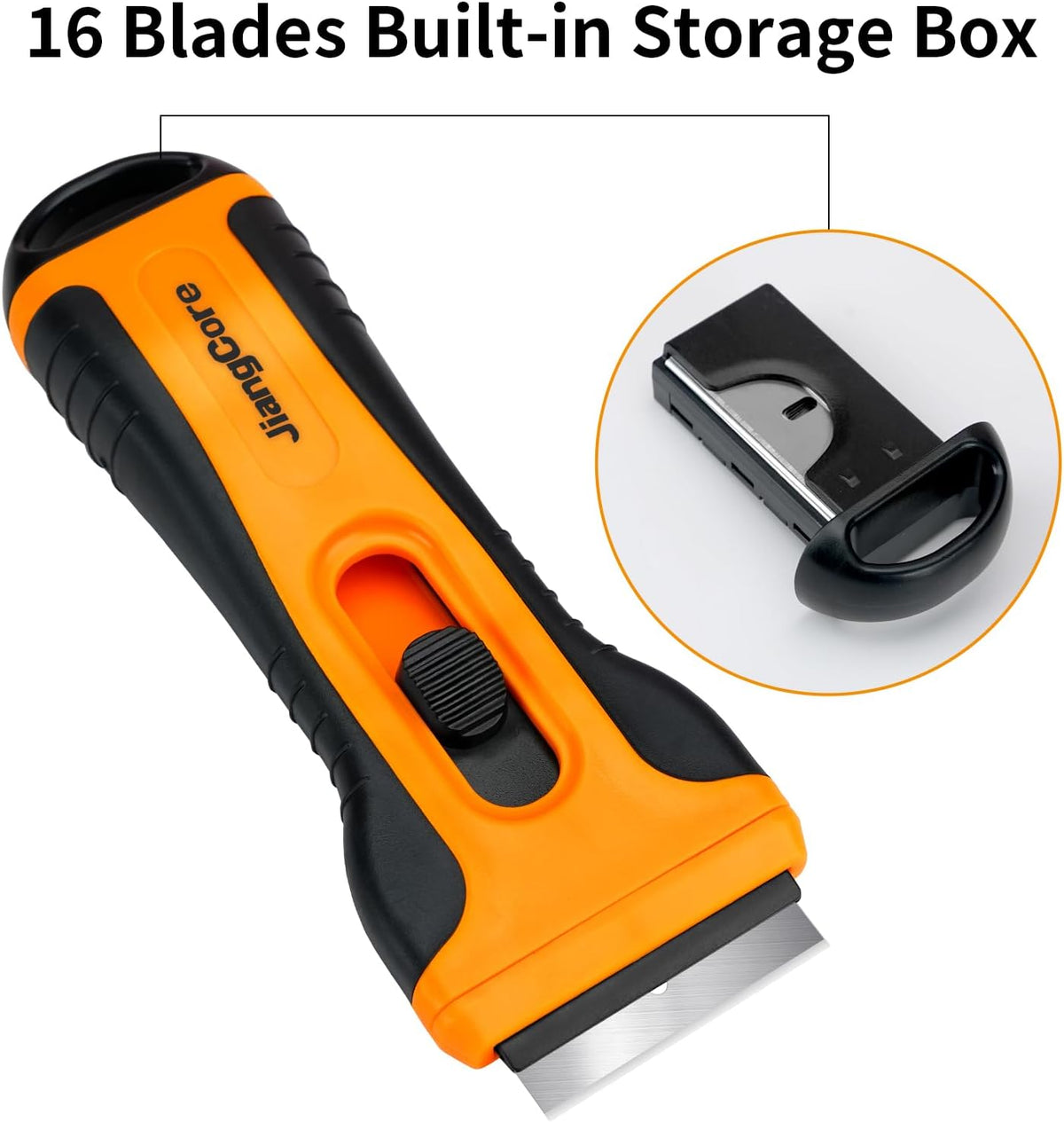 Razor Blade Scraper Tool with 15 Extra SK5 Blades - Multi-Surface for Glass Tile Window Car