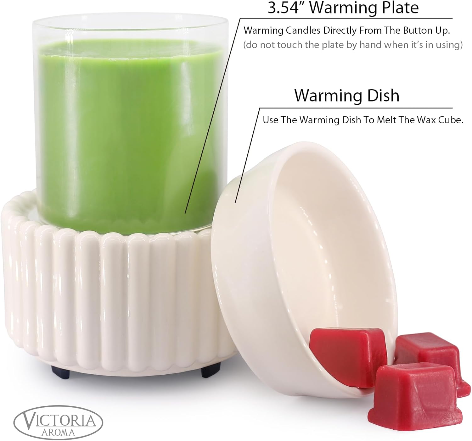 Ceramic Wax Melt Warmer 3-in-1 Candle Wax Warmer for Scented Wax Melter Electric Fragrance Wax
