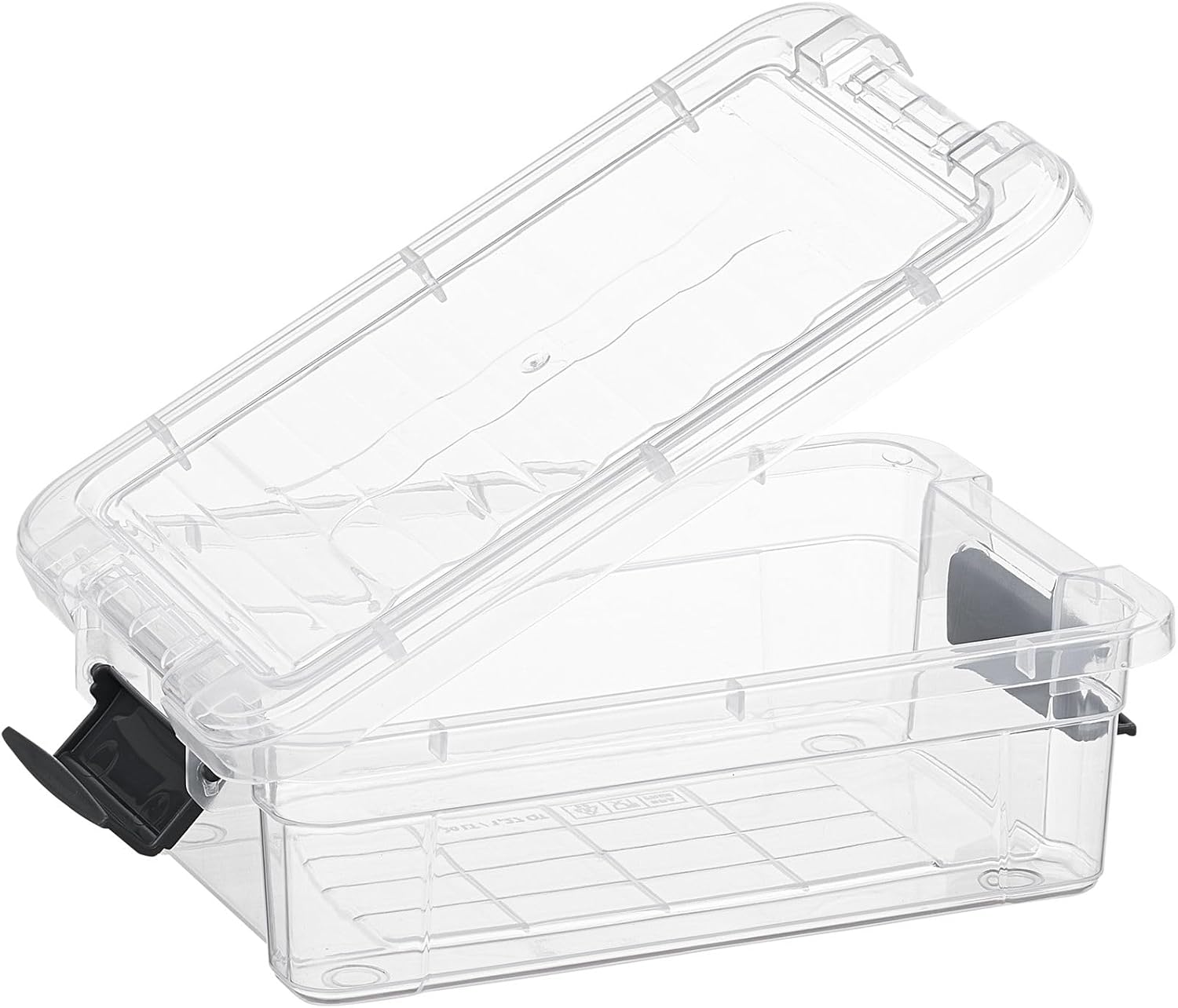 Superio Clear Storage Boxes with Lids, 1.27 Quart Plastic Container Bins for Organizing, Stackable