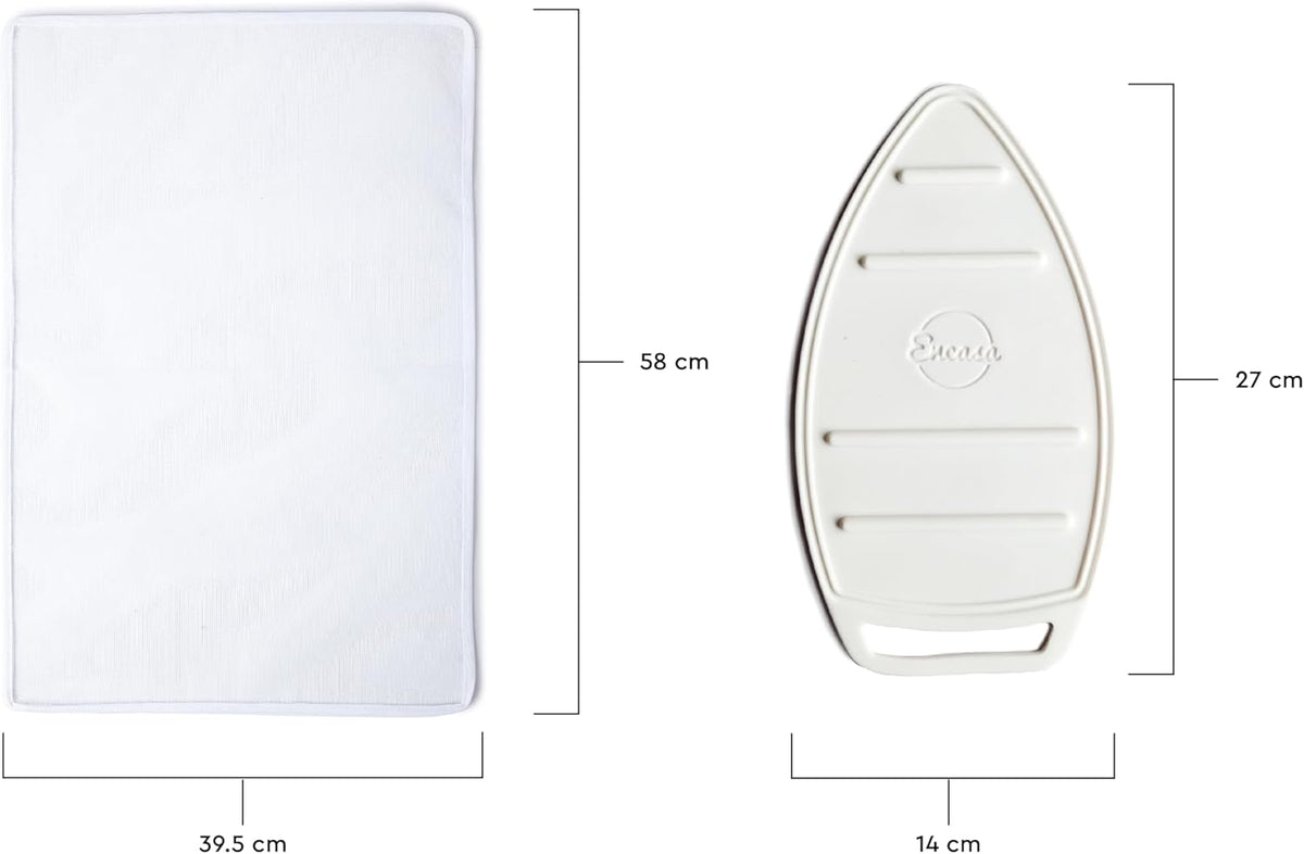 Encasa XO Ironing Board Cover and Pad 54"x15" - Free Silicone Iron Rest & Mesh Cloth - 4mm Felt