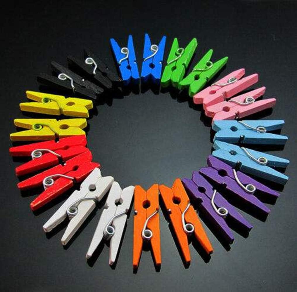 DurReus Tiny Clothes Pins Colorful Hang Up Photographs Drawings Party Clips Decor Baby Shower Game