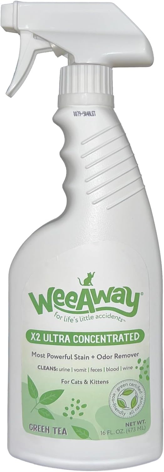 Wee Away X2 Ultra Concentrated Pet Stain and Odor Remover, Enzyme Cleaner for Cat Urine and Poop