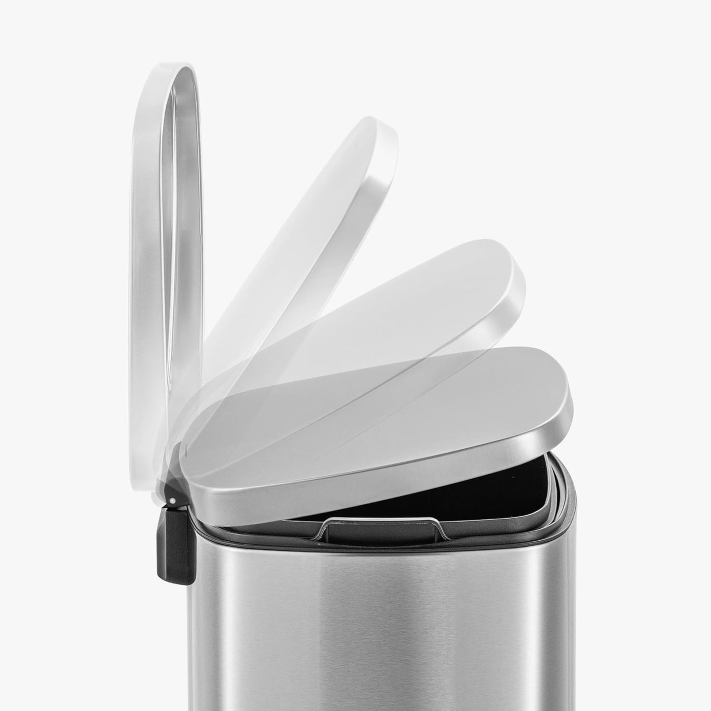 QUALIAZERO 50L / 13 Gallon Stainless Steel Step-On Kitchen Trash Can Soft-Close Lid