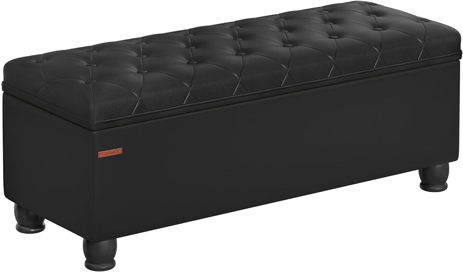 SONGMICS Storage Ottoman, Storage Bench, Tufted Entryway Bedroom Bench, 17.7 x 46.5 x 17.7 Inches