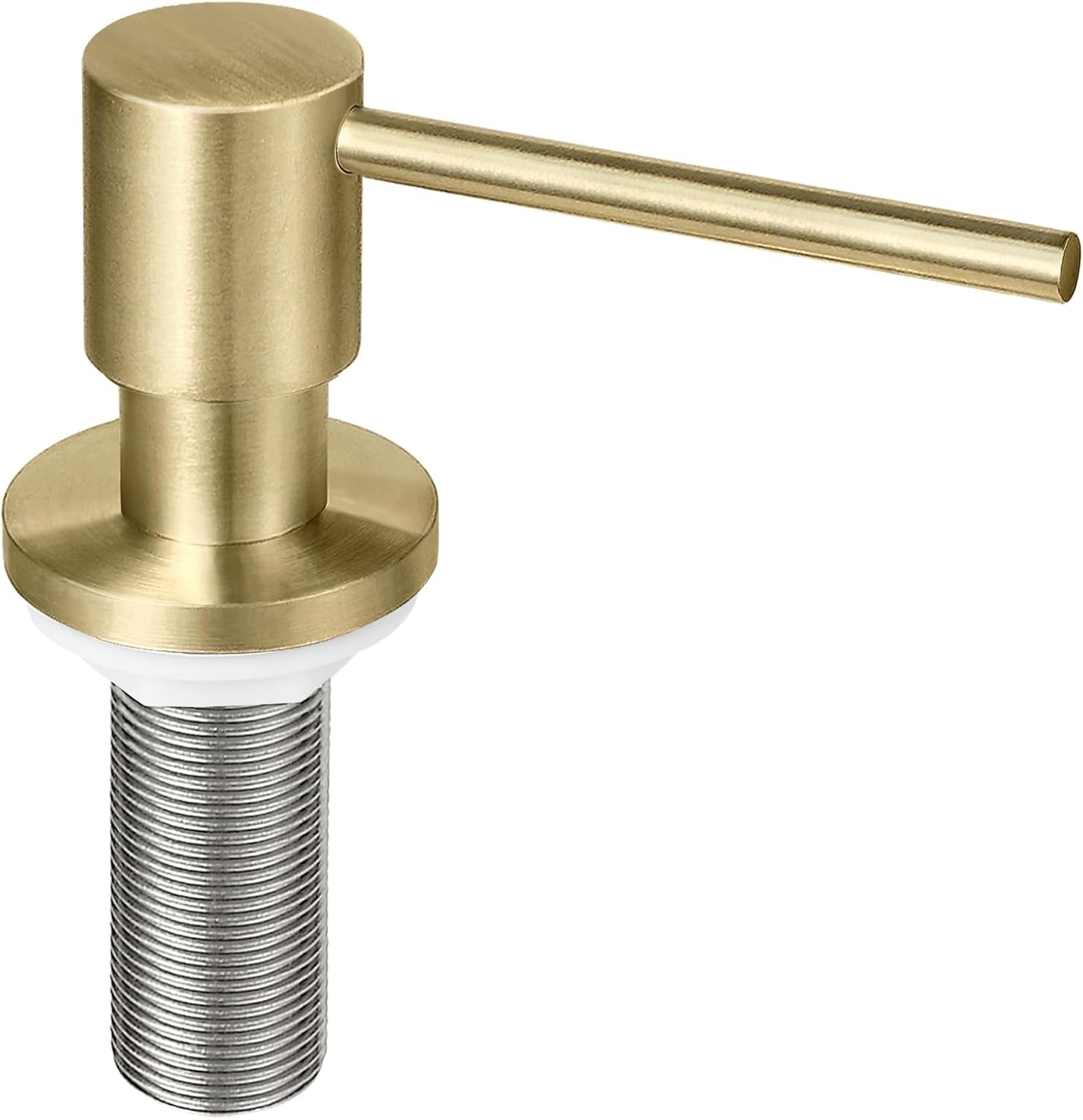 Brushed Gold All Brass Sink Soap Dispenser for Kitchen Sink Deck Mounted with 17 OZ Above The Sink
