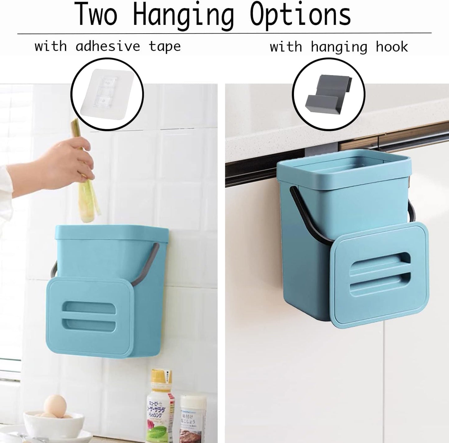 LALASTAR Small Trash Can with Lid, Compost Bin Indoor Kitchen Sealed Under Sink for Kitchen, Food