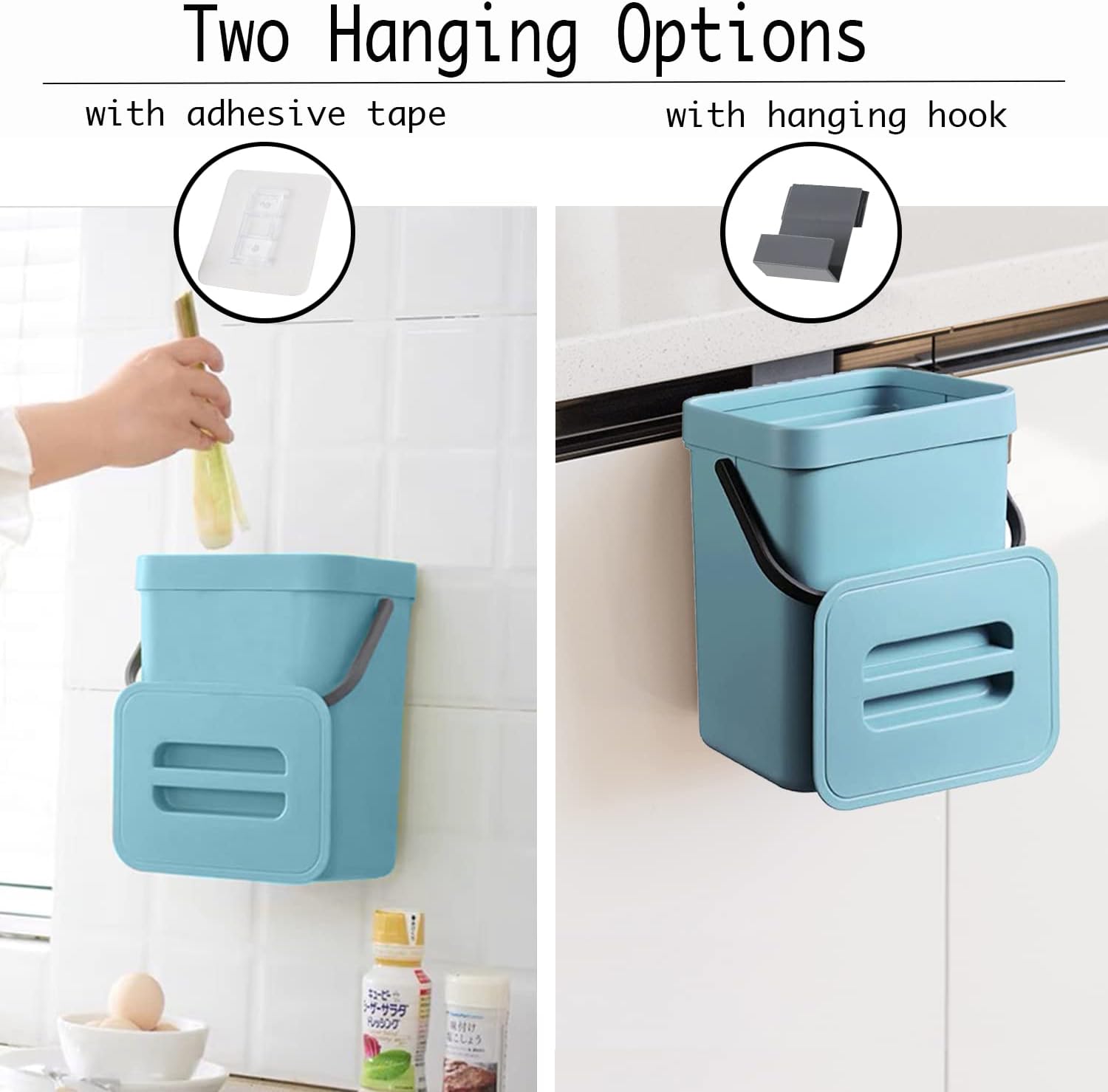 LALASTAR Small Trash Can with Lid, Compost Bin Indoor Kitchen Sealed Under Sink for Kitchen, Food